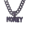 Hip Hop Diamond Letter Money Pendant Necklace