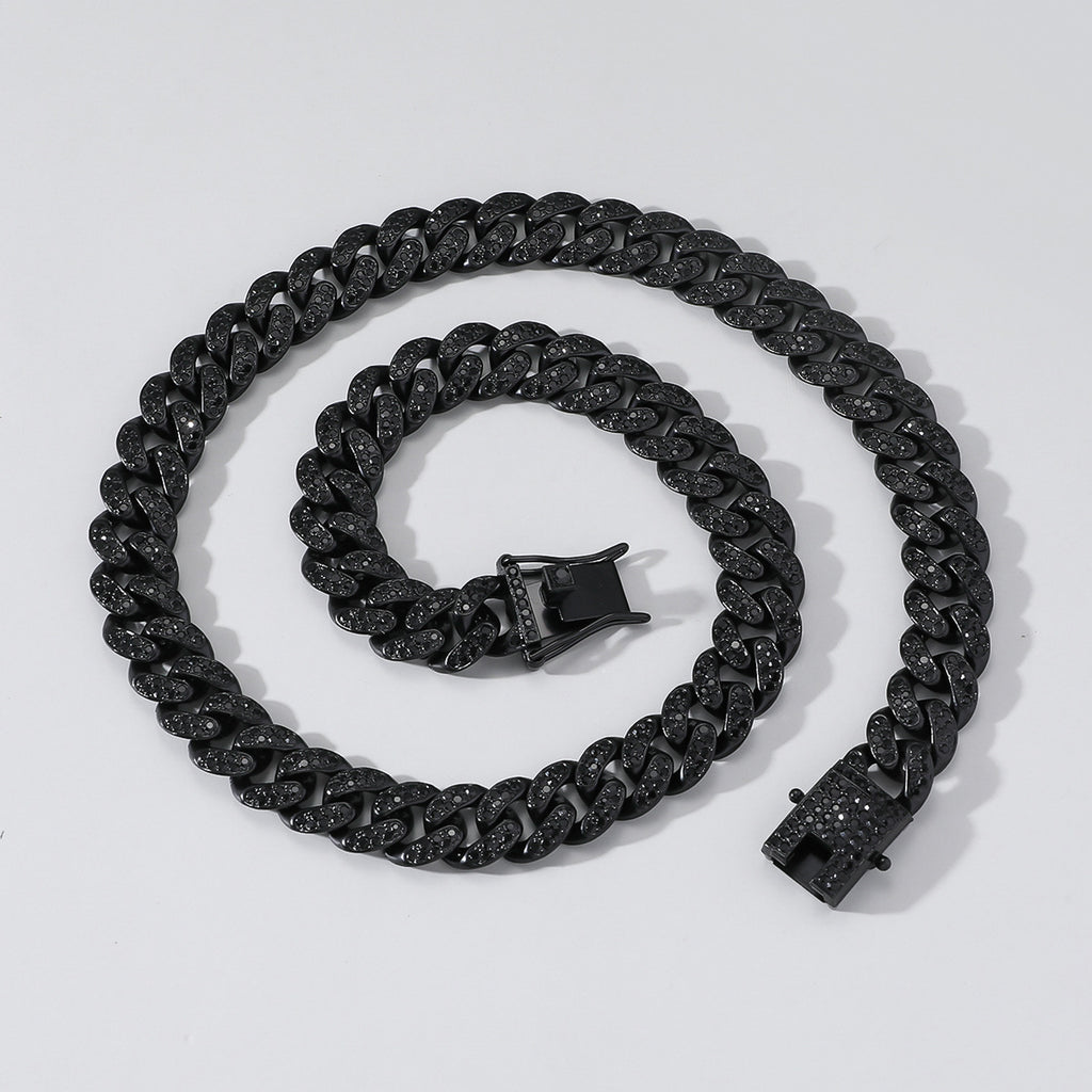 Hip Hop Style Full Diamond Cuban Chain Necklace
