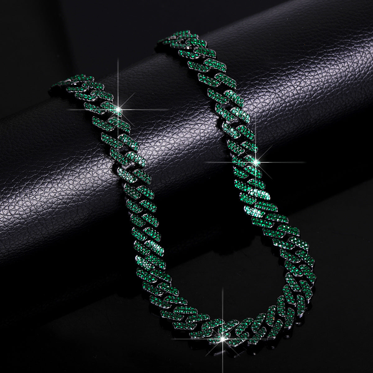 Diamond-Studded Cuban Chain Necklace