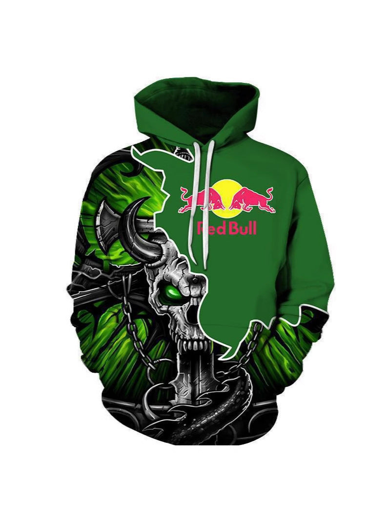 Printed Men's Hooded Casual Sweatshirt